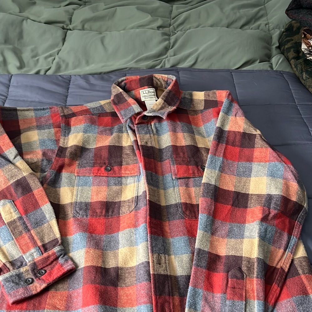 LL Bean chamois flannel. Size L